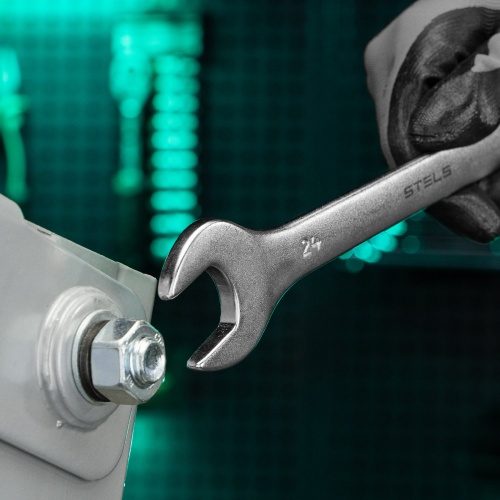 Ключ комбинированный, 24 мм, CrV, матовый хром Stels фото 8