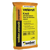 Клей для фасадных плит weber.vetonit mramor белый