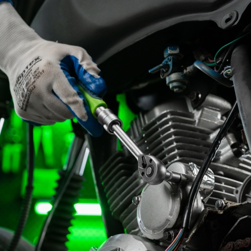 Ключ-трещотка телескопический 1/4", 170-230 мм, 72 зуба, с быстрым сбросом Сибртех фото 15