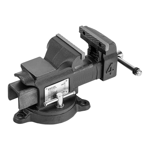 Тиски слесарные BVH-100, 100 мм, поворотные, стальная направляющая, с наковальней //Denzel фото 5