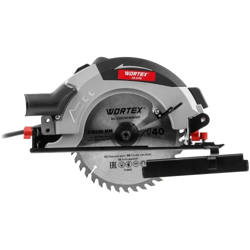 Циркулярная пила WORTEX CS 2175 в кор. 1900 Вт, 210 мм, до 75 мм 1318506 ЦЗ-2261846016 фото 5