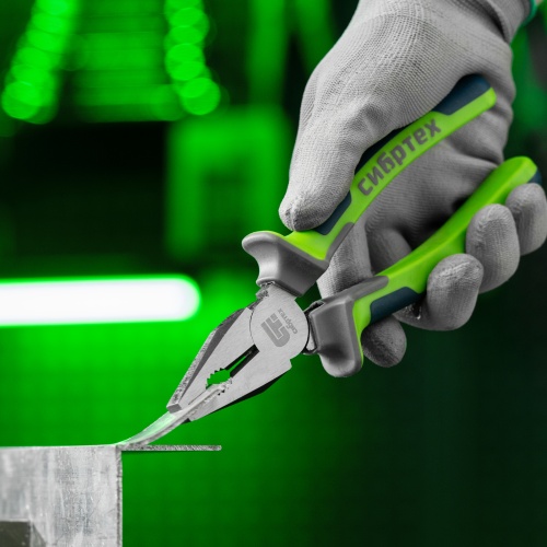 Плоскогубцы комбинированные, 200 мм, фосфатирование, трехкомпонентные рукоятки Сибртех фото 12