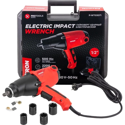 Гайковерт ударный Patron электрический 1/2, 1010W P-WT03071(62819) Гайковерт ударный Patron электрический 1/2, 1010W P-WT03071(62819)