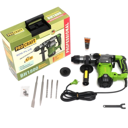 Перфоратор PROCRAFT 1500 Вт, 5,5 Дж, 0-4300 уд/мин, SDS+ BH1800 фото 10 Перфоратор PROCRAFT 1500 Вт, 5,5 Дж, 0-4300 уд/мин, SDS+ BH1800 фото 10