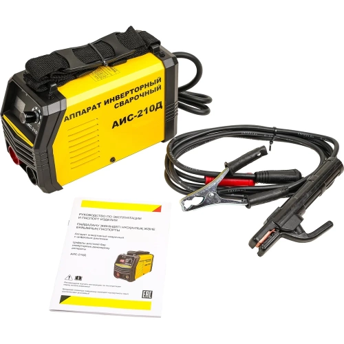 Инвертор сварочный СПЕЦ АИС-210Д, дисплей, 230 В, А20-210, электр. 1,6-4 мм (акс.в компл.) + краги 4188/И-8079-И фото 4