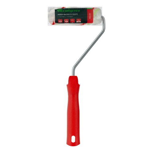 Мини-валик в сборе "Эмали", 110 мм, ворс 12 мм, D 16 мм, D ручки 6 мм, полиамид, полиакрил Сибртех фото 6