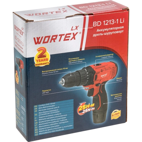 Аккумуляторная дрель-шуруповерт WORTEX LX BD 1213-1 Li 1329350 фото 8