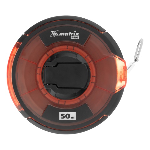 Рулетка геодезическая 50 м х 12,5 мм, закрытый корпус, стальная лента, односторонняя шкала, Pro Matrix фото 2