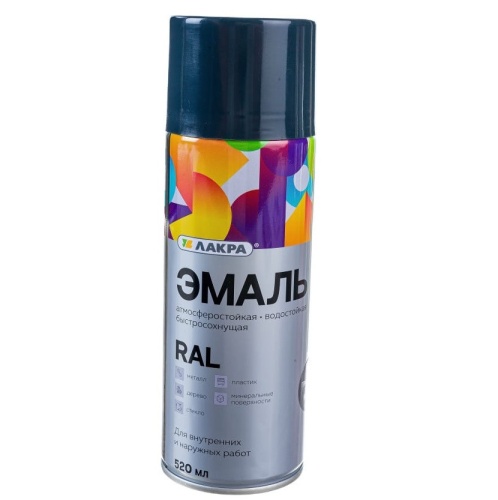 Эмаль аэрозольная Лакра графитово-серая RAL 7024 520 мл
