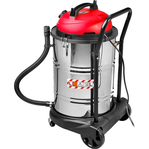 Строительный пылесос ЗУБР МАСТЕР модель М4-60, 60л, 1400Вт, сухая и влажная уборка, корпус из нержавеющей стали, розетка до 2000Вт ПУ-60-1400 М4 фото 3