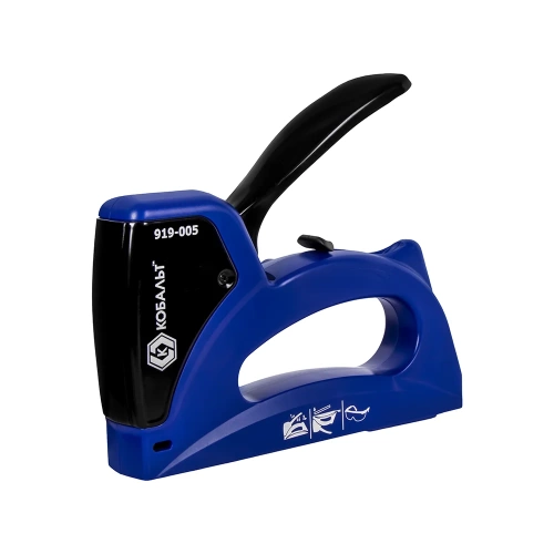 Степлер механический КОБАЛЬТ скобы 6-14 мм, тип 53, корпус из АВС-пластика, мет. крышка, регулятор удара, индикатор перезарядки 919-005