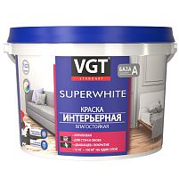 Краска интерьерная VGT ВД-АК-2180 База А влагостойкая супербелая 15 кг