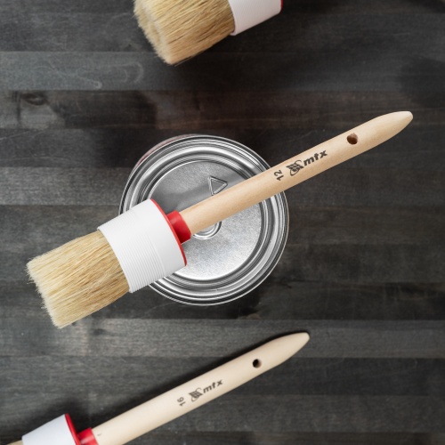 Кисть круглая №12 (45 мм) натуральная щетина, деревянная ручка MTX фото 5