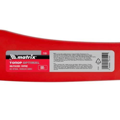 Топор optimal, 600 г, фибергласовое топорище Matrix фото 7