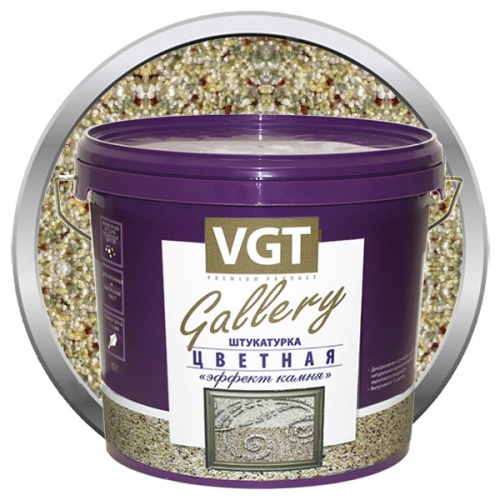 Штукатурка с эффектом камня VGT Gallery №18 оникс среднезернистая 14 кг