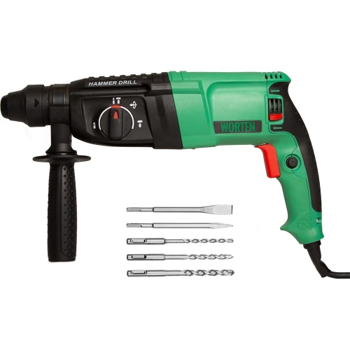 Перфоратор WORTEN SDS-plus, сетевой, 870W с набором 5 буров КА-90000340 фото 3 Перфоратор WORTEN SDS-plus, сетевой, 870W с набором 5 буров КА-90000340 фото 3