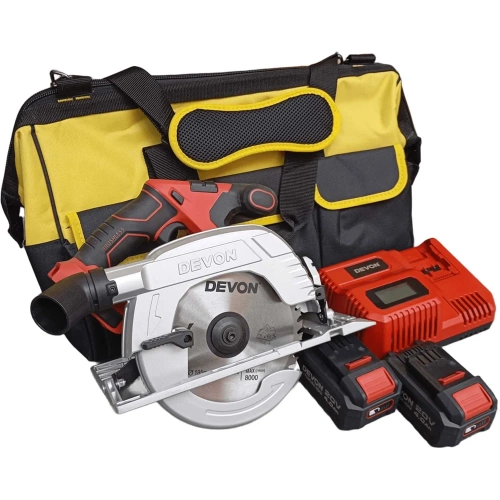 Аккумуляторная ручная дисковая пила DEVON 2 АКБ 4 Ач, З/У, сумка, 5419-LI-20CS185-SET