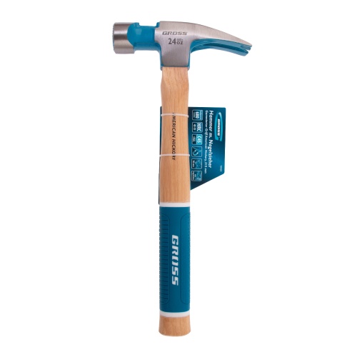 Молоток-гвоздодер, 680 г, угол 75, магнит, обрезиненная рукоятка AMERICAN HICKORY GROSS фото 8