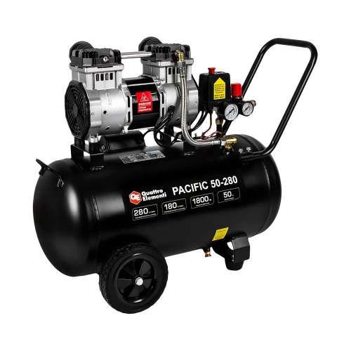 Безмасляный поршневой компрессор QUATTRO ELEMENTI PACIFIC 50-280 280 л/мин, 50 л, 2.5 л.с, 8 бар 915-342 фото 7