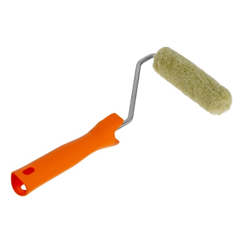 Мини-валик в сборе "Фасадные работы", 110 мм, ворс 12 мм, D 16 мм, D ручки 6 мм, полиакрил, полиэстер Сибртех фото 2