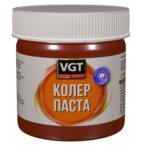 Паста колеровочная высококонцентрированная VGT красная 0,15 кг