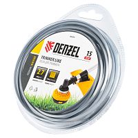 Леска для триммера армированная алюминием квадратная, 2,7мм х 15м, блистер ALUFLEX Denzel