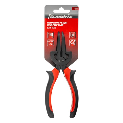 Длинногубцы изогнутые Black Nickel, 160 мм, двухкомпонентные рукоятки Matrix фото 6