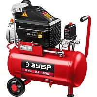 Воздушный масляный компрессор ЗУБР 240 л/мин, 24 л, 1500 Вт КПМ-240-24