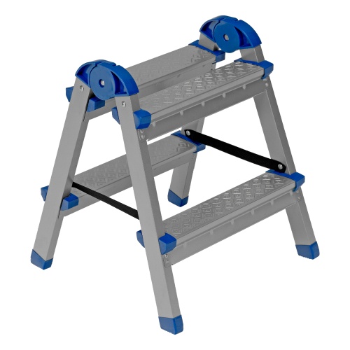 Стремянка двухсторонняя 2 ступени, сталь профиль, стальные ступени, Россия Сибртех фото 2 Стремянка двухсторонняя 2 ступени, сталь профиль, стальные ступени, Россия Сибртех фото 2