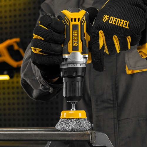 Щетка для дрели, 75 мм, Чашка, со шпилькой, нержавеющая витая проволока Denzel фото 9