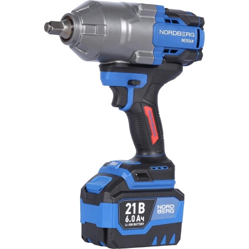 Гайковерт аккумуляторный NORDBERG 1/2, 21В, 1500 Нм с двумя 6A аккум. и зар. уст-вом, в кейсе NE806K-1/2 фото 8