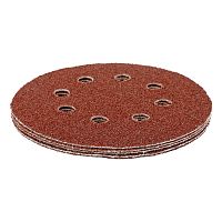 Круг абразивный на ворсовой подложке под "липучку", перфорированный, P 40, 125 мм, 5 шт Matrix