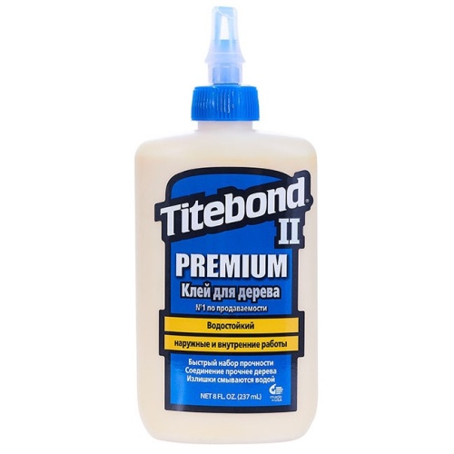 Клей столярный Titebond Premium II Wood Glue влагостойкий 237 мл Клей столярный Titebond Premium II Wood Glue влагостойкий 237 мл