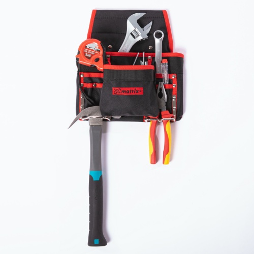 Подсумок поясной, 8 карманов, держатель для молотка, для клещей Matrix фото 11
