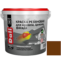 Краска резиновая Dali для кровли, цоколя, фасада терракотовая 6 кг