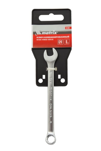 Ключ комбинированный, 8 мм, CrV, матовый хром Matrix фото 4