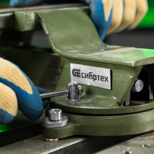 Тиски слесарные, 100 мм, стальные, поворотные Сибртех фото 13