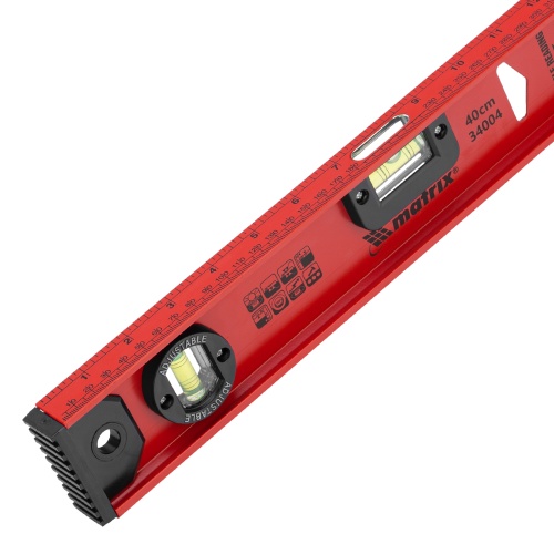 Уровень алюминиевый "Рельс", 400 мм, 3 глазка, усиленный Matrix фото 6