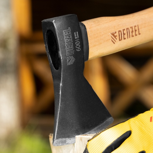 Топор, 600 г, кованый, буковое топорище Denzel фото 9
