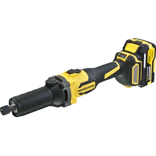 Машина шлифовальная прямая аккумуляторная Hanskonner цанга 6мм,подсветка, АКБ 4,0Ач,ЗУ HSG1868