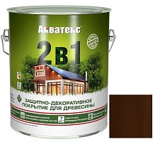 Покрытие алкидное защитно-декоративное для древесины Акватекс 2 в 1 полуматовое Махагон 2,7 л