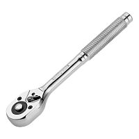 Ключ-трещотка 3/8", 45 зубьев, цельнометаллический, с быстрым сбросом, CrV, хром Сибртех