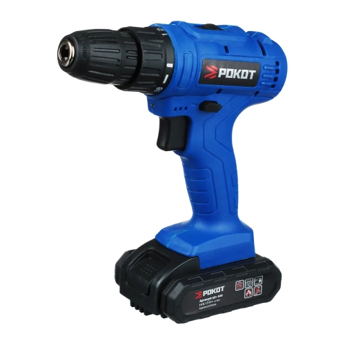 Дрель-шуруповерт РОКОТ аккумулятор 14В, 0-400-1400 об/мин, 1,3 Li-on (1), 2 скорости 691-049