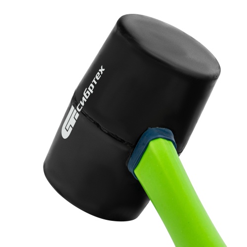 Киянка резиновая, 680 г, черная резина, фибергласовая рукоятка Сибртех фото 3