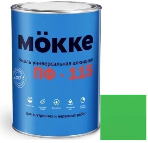 Эмаль алкидная Mokke ПФ-115 ярко-зеленая 2,7 кг