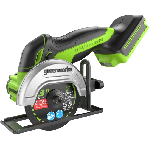 Угловая мини-шлифмашина аккумуляторная GreenWorks GD24UCS, 24В, б/щет., 20000 об/мин, 76 мм, рез 18 мм, без АКБ и ЗУ 3402007 фото 6