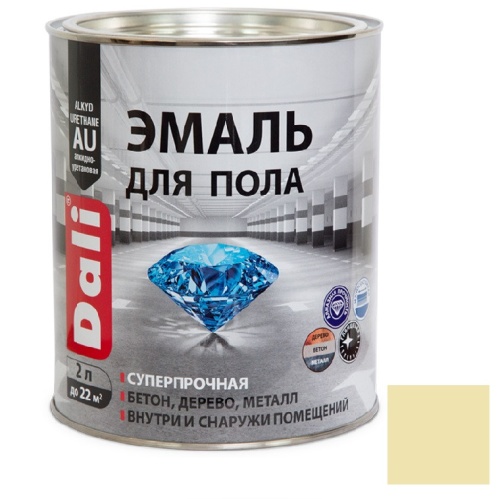 Эмаль для пола Dali бежевая RAL 7032 2 л
