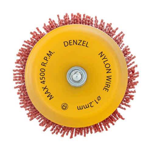 Щетка для дрели, 75 мм, Чашка, со шпилькой, нейлоновая щетина Denzel фото 2