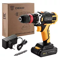 Аккумуляторная дрель-шуруповерт DEKO DKCD20FU-Li со съемным патроном, 1x1.5Ач 063-4176