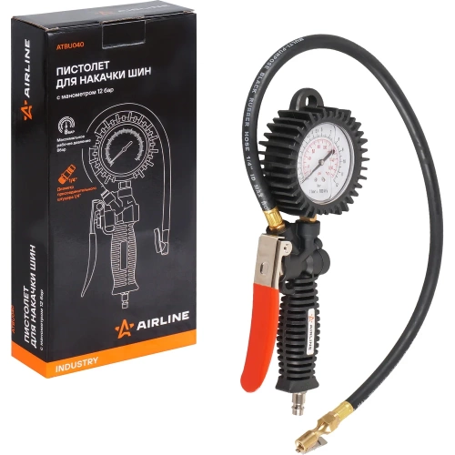 Пистолет для накачки шин с манометром Airline 12 АТМ INDUSTRY ATBU040
